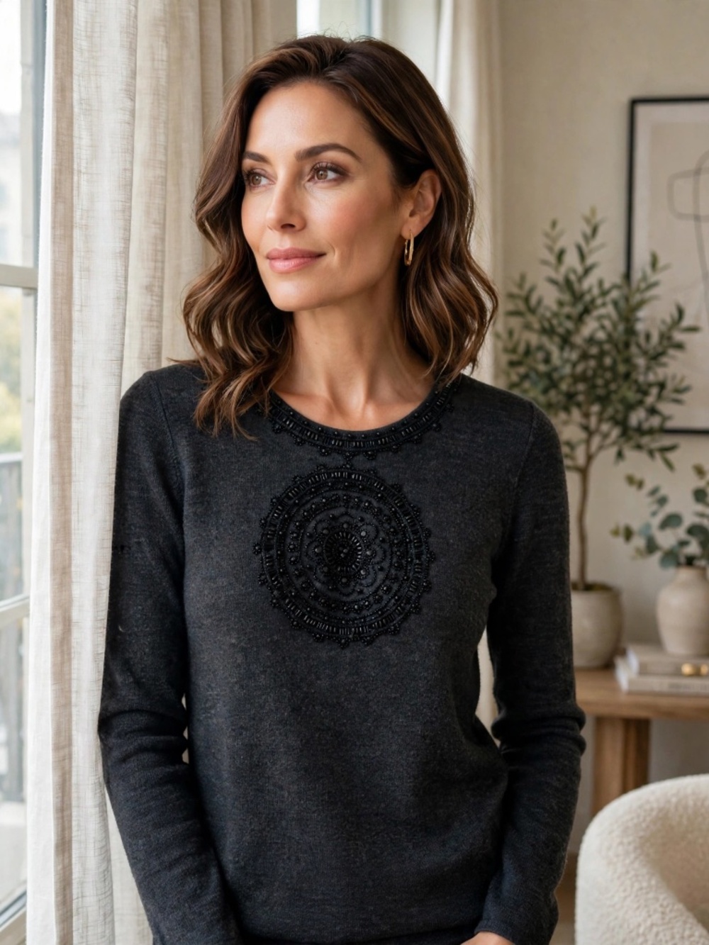 Tory Burch Trudy embellished wool sweater Size: M